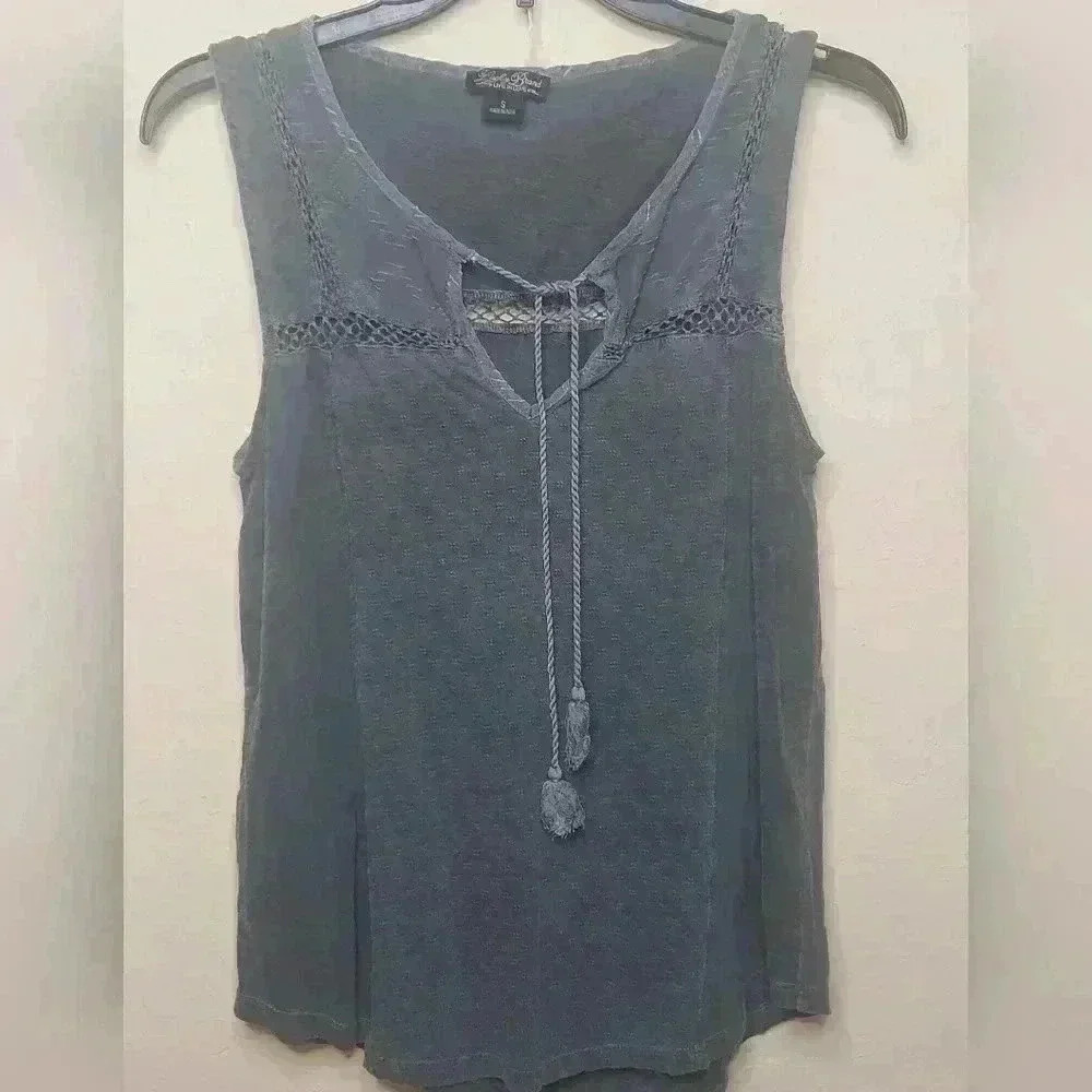 Lucky Brand Distressed Tassle Tank Top Size S